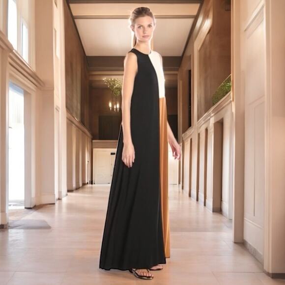 NEW Rachel Pally Jessie Colorblock Tri-Tone Multi Jersey Flowing Maxi Dress NWOT - Picture 7 of 9